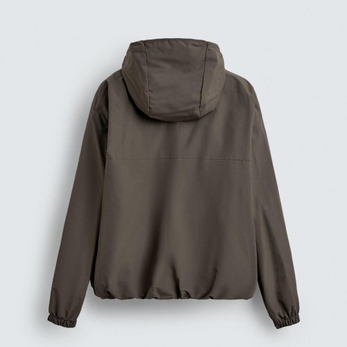 자라 테크니컬 방수 후드 집업 플리스 안감 재킷 8281/410 MINK