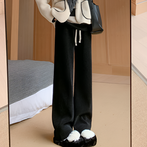 코듀로이 기모 와이드팬츠 여성 골덴 밴딩바지 6color 아이보리, 포켓타입 Free(44-77)