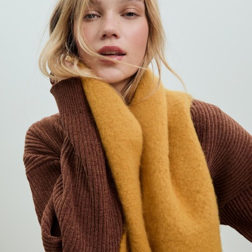 스트라디바리우스 울 머스터드 베이직 머플러 3576/903 GOLD