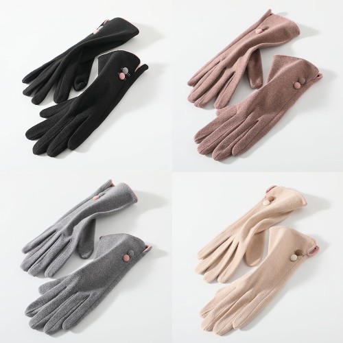 D181 터치 장갑 여성 보온 기모 니트 벨벳 얇은 방한 선물용 겨울 자동차 운전 세련된 선물 스마트폰