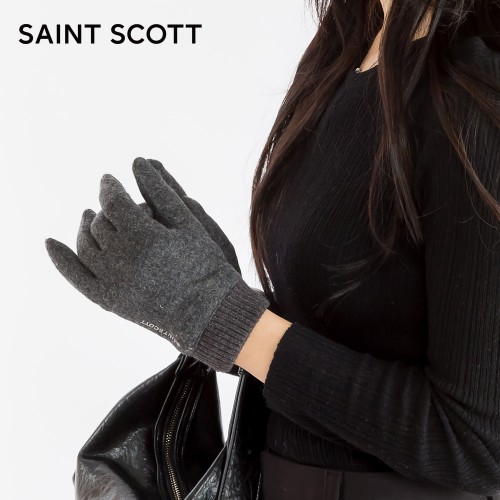 크로커다일 세인트스코트 남/여 커플 겨울 방한 극세사 안감 모 장갑 선물 케이스