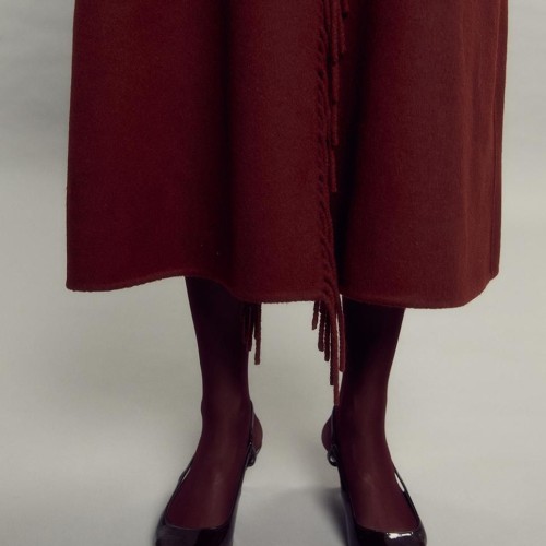 스페라 핸드메이드 프린지 롱 코트 56230202865 BURDEOS