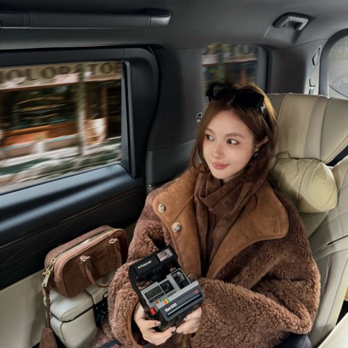 멋퀸 양모 울100 뽀글이 코트 천연양털 리버시블 무스탕 양면 반코트