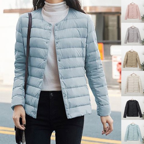 여성 경량 숏패딩 슬림 겨울 여자 외출 보온 심플 점퍼