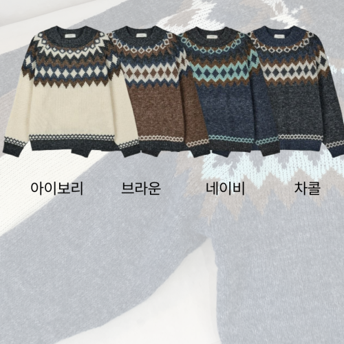 크리스마스 노르딕스웨터 눈꽃 커플니트