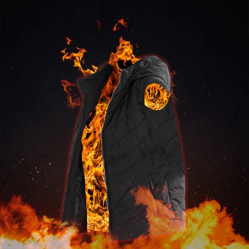 프롬비 아뜨 발열조끼 FE244 캠핑 낚시 열 경량 골프 방한 온열 열선 블랙, M