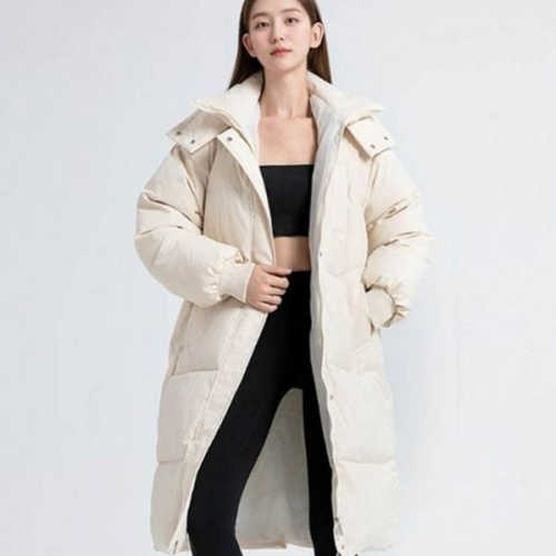 하이넥 여성 롱 패딩 캐주얼 여자 롱 패딩 데일리