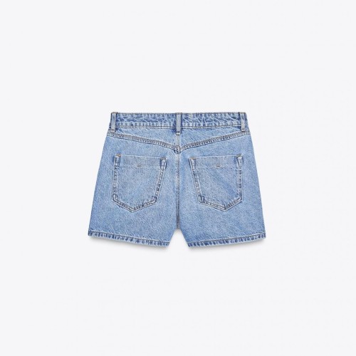 자라 하이웨이스트 랩 데님 스커트팬츠 Z1975 7484/062 MID-BLUE