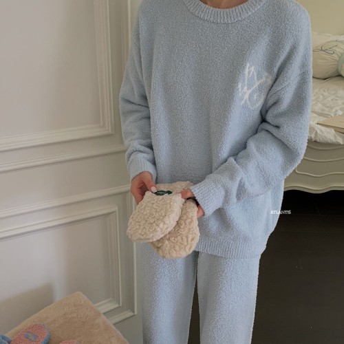 라운지웨어 극세사 겨울잠옷 수면 파자마파티 귀여운 여성 홈웨어