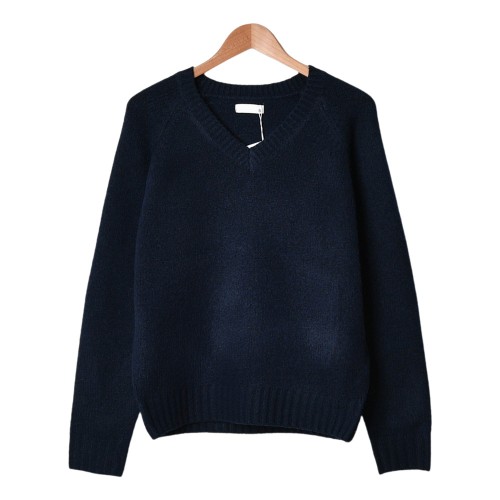 여성 브이넥니트 울 나그랑 루즈핏 시보리 부드러운 가을 겨울 블랙 브라운 차콜 빅사이즈