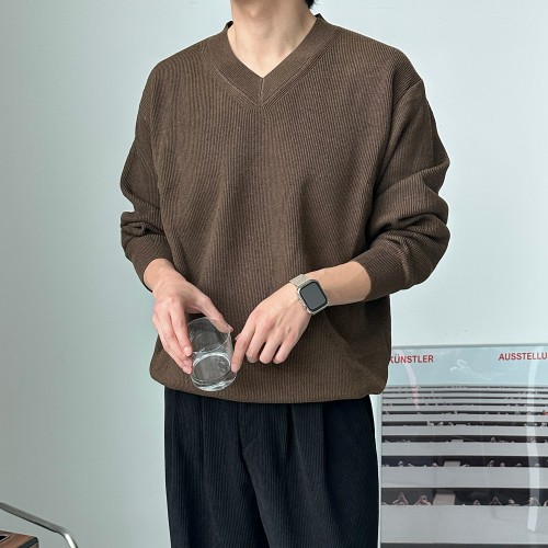 남자 니트 오버핏 하찌 V넥 브이넥 니트 남자 스웨터