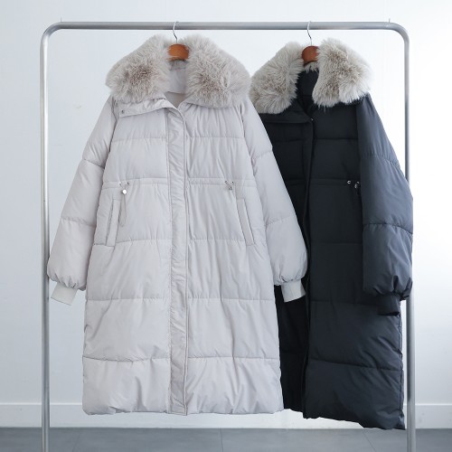 로시에 고퀄리티 카라 탈부착 스트링 데일리 페미닌 롱패딩