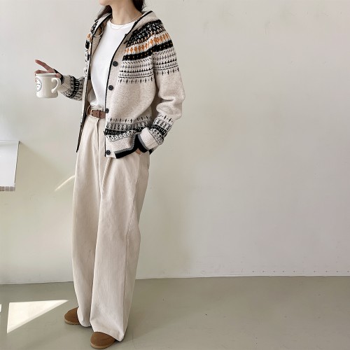 노르딕가디건 코위찬가디건 노르딕후드가디건