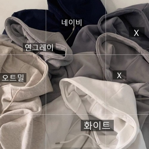 데일리 여자 기모 후드집업 (4color)