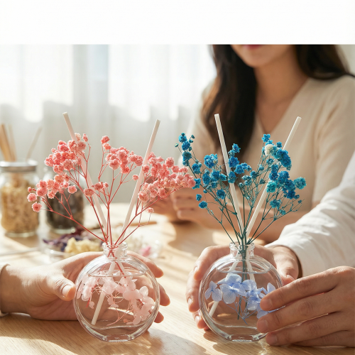 플라워 수국 안개꽃 디퓨저 만들기 diy 키트 방과 후 단체 수업 방향제 재료 세트
