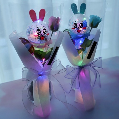 LED 꽃한송이 킨더조이 꽃다발 장미 졸업식 학예회 발표회 연주회