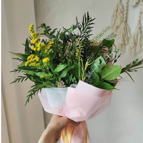 [화담소] 초록소재 자연 담아 드림 생화 꽃다발 택배 꽃집 생일 축하